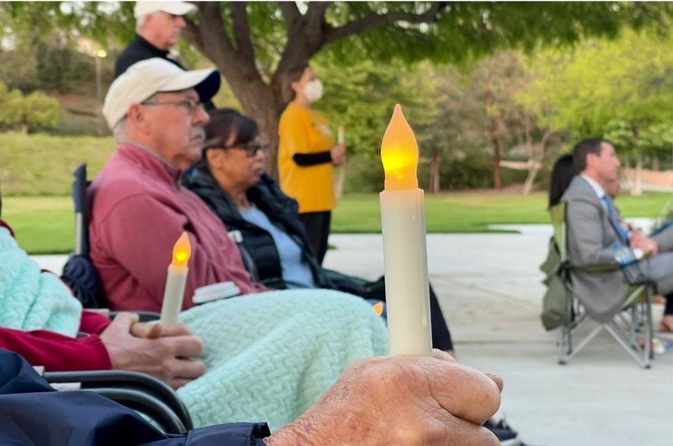 Candlelight vigil honoring Buffalo victims, co-led by La Shaun Aaron (June 2021)
